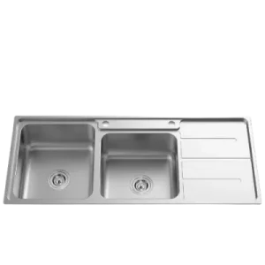 Pia de cozinha dupla 116 com cuba ultraprofunda