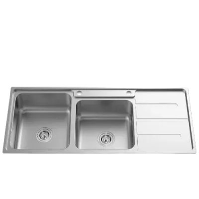 Pia de cozinha dupla 116 com cuba ultraprofunda