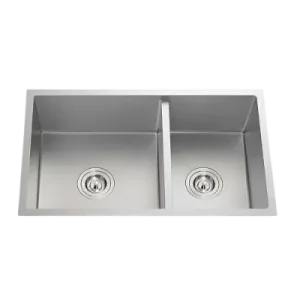 Pia de cozinha dupla HU78 feita à mão com embutir