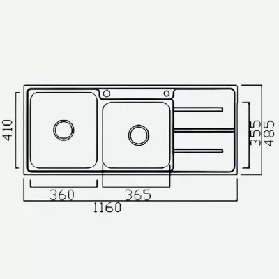 Pia de cozinha dupla 116 com cuba ultraprofunda - Image 2